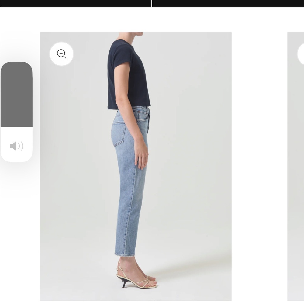 Agolde Riley high rise straight crop in light wash denim - Picture 3 of 5